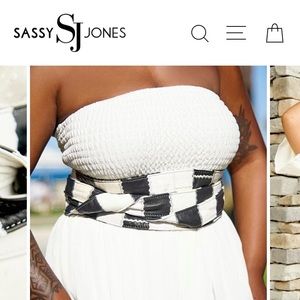 Sassy Jones YAYA Leather Wrap Belt Black/White
